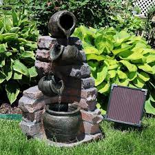 Pots Solar Cascading Water Fountain