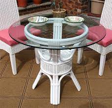 Pole Rattan 36 Bistro Table With Glass Top