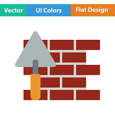 Flat Design Icon Of Brick Wall With