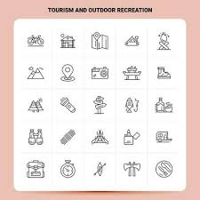 Outdoor Recreation Icon Set Vector Line