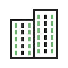 Apartments Line Green Black Icon