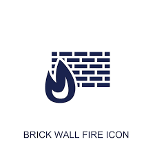 Brick Wall Fire Icon White Background