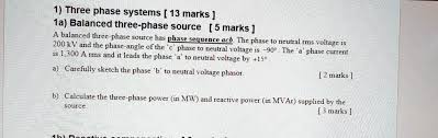 Solved Three Phase Systems 13 Marks