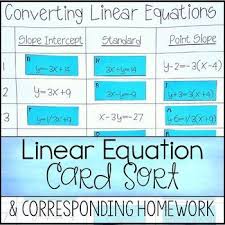 Point Slope Linear Equations