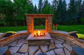 Flagstone Patio Ideas With Fire Pit