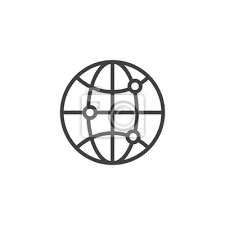 Globe Grid Line Icon Linear Style Sign