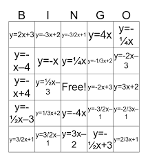 Slope And A Point Bingo Card