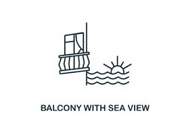 Balcony With Sea View Icon Graphic By
