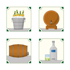 Vector Set Of Bar Drinks Square Icons