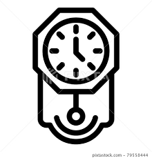 Pendulum Clock Icon Outline Style