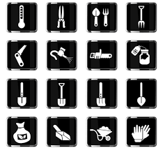 Premium Vector Garden Tools Web Icons