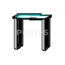 Top Glass Table Game Pixel Art Vector