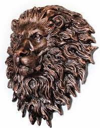 Metal Lion Face Wall Hanging Statue