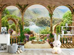 3d Magical Garden Mural Fantasy