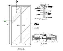 Kitchen Glass Sliding Door Cad Drawing