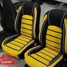 Classic Leather Seat Black Yellow White