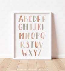 Neutral Alphabet Poster Boho Alphabet