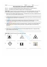 Grade 9 Lab Safety Worksheets