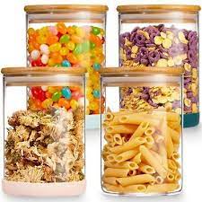 3 Pack Glass Storage Jars With Airtight