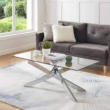 Rectangular Coffee Table With Glass Top