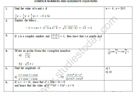 Cbse Class 11 Mathematics Complex