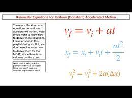 Equations Of Uniform Accelerated Motion