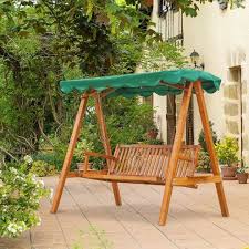 Garden Swing Chair Wooden Green 3