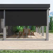 Electric Outdoor Blinds Blockout Black