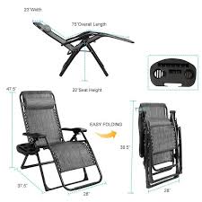 Oversize Lounge Chair Patio Heavy Duty Folding Recliner Gray