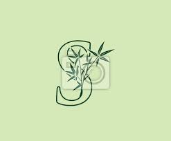 Letter Logo Green S Bamboo Plant Icon
