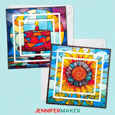 Stained Glass Cards With Layered Window