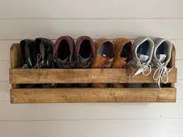 Wall Mounted Hallway Rustic Shoe Rack