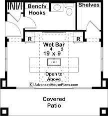 Modern Pool House Plan With A Bar And