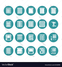 Window Blinds Shades Glyph Icons
