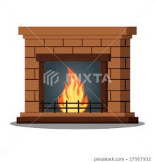 Isolated Icon Of Fireburning Fireplace