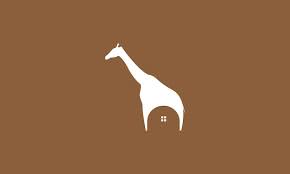 Animal Giraffe With Home Logo Vector
