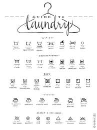 Laundry Symbols Chart Calligraphy Art