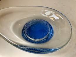 Blue Kosta Boda Glass Dish By Vicke