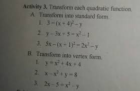Solved Activity 3 Transform Each