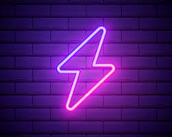 Neon Icon Of Purple And Violet Electric