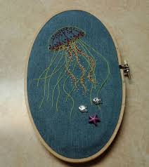 Embroidery Hoop Art Ocean Art