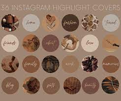 Buy 36 Brown Instagram Highlight Covers