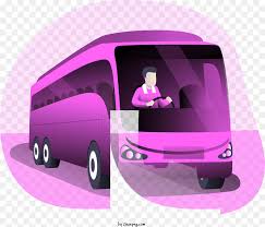 Light Pink Bus With Man In Driver S