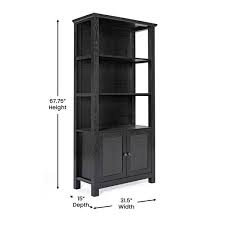 Black Wood 3 Shelf Standard Bookcase
