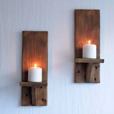 Reclaimed Pair Of 38cm Rustic Wood Wall