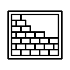 Brick Wall Line Icon Vector Wall