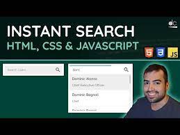 Instant Search Bar In Javascript Html