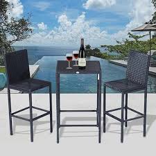 Cantu Outdoor Patio Bar Sets 2 Chairs