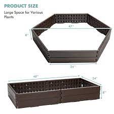 Gymax 2pcs Raised Garden Bed Set Outdoor Planter Box For Vegetable Flower Gardening