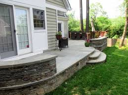 Raised Stone Patio Grill Area Curved